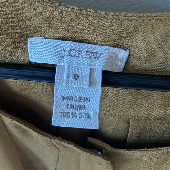 J. Crew mustard colored silk sleeveless blouse size 0 - Picture 2 of 7